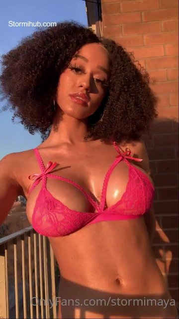 Stormi Maya Nude Outdoor Bra Strip OnlyFans Video Leaked - #5
