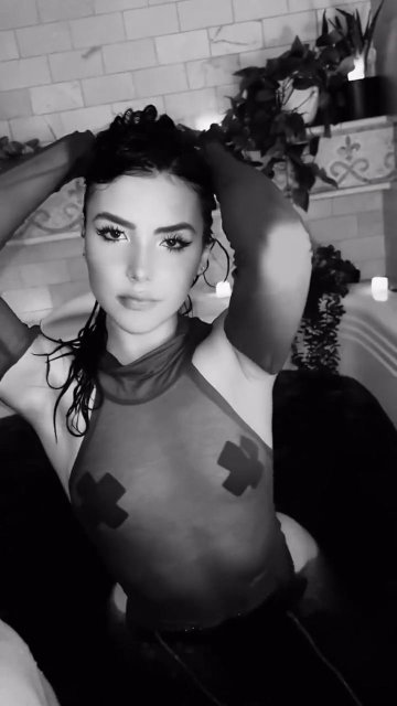 Andrea Botez Nipple Pasties Wet Bodysuit Video Leaked - #8