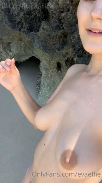 Eva Elfie Nude Selfie Beach Tease OnlyFans Video Leaked - #12