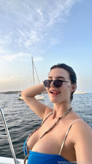 KittyPlays Sexy Blue Bikini Yacht Fansly Set Leaked - #4