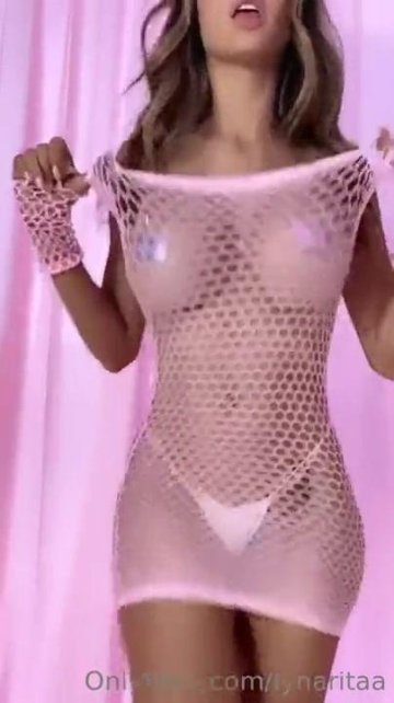 Lyna Perez Fishnet Dress Striptease OnlyFans Video Leaked - #24