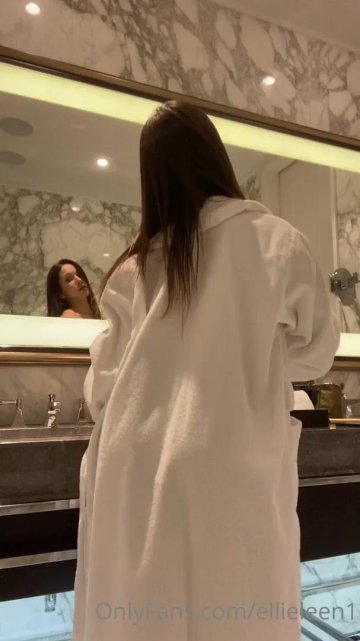 Ellieleen1 Nude Bathroom Robe Strip OnlyFans Video Leaked - #8