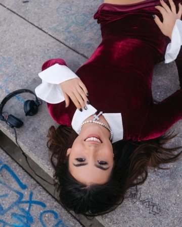 Andrea Botez Sexy Red Velvet Dress Set Leaked - #5