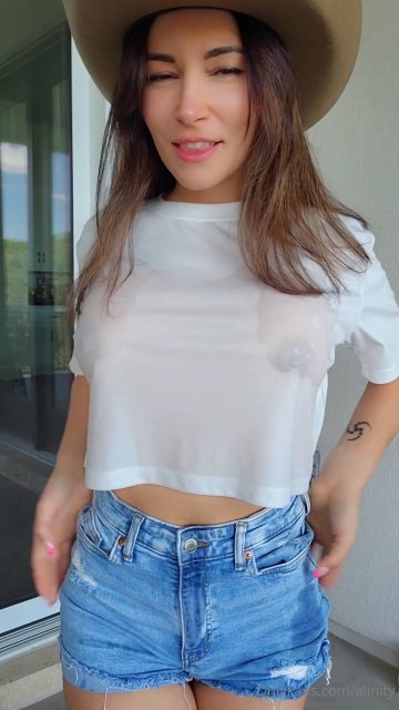 Alinity Nude Wet T-Shirt Cowgirl Onlyfans Video Leaked - #13
